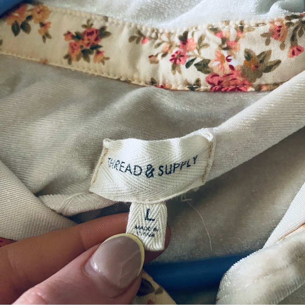 Thread & Supply Velvet Cream Floral Button Down Shirt - Picture 10 of 10